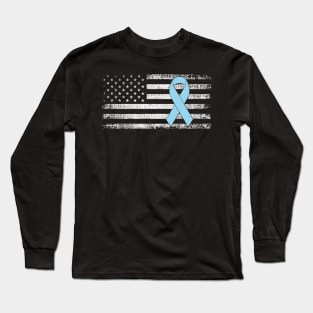 Prostate Cancer Awareness Classic American Flag Long Sleeve T-Shirt